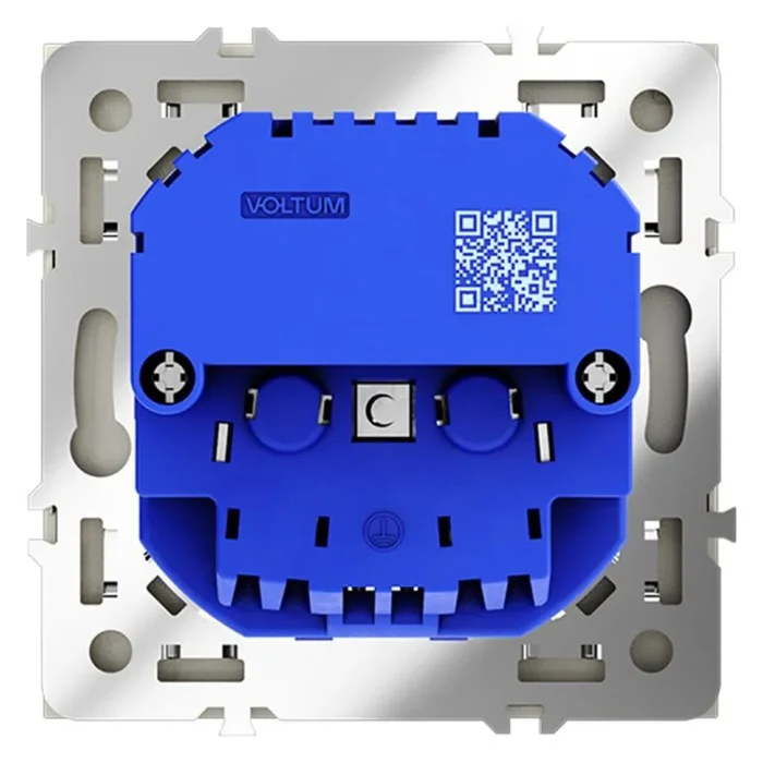 Розетка 1-м СП S70 16А с USB A+A с заземл. защ. шторки механизм сталь Voltum VLS040405