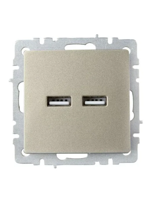 Розетка BRITE USB A+A 3.1А РЮ10-1-БрШ механизм шампань IEK BR-U21-D31-K37