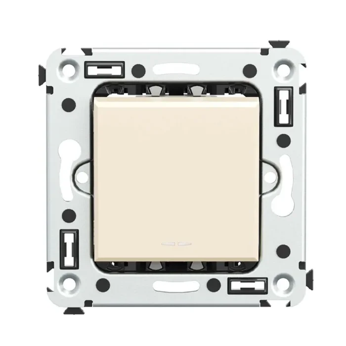 Выключатель 1-кл. 2мод. СП Avanti "Ванильная дымка" 16А IP20 беж. DKC 4405103