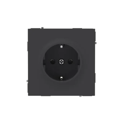 Розетка силовая KANT 2P+E защ. шторки черн. уголь DKC 7012003