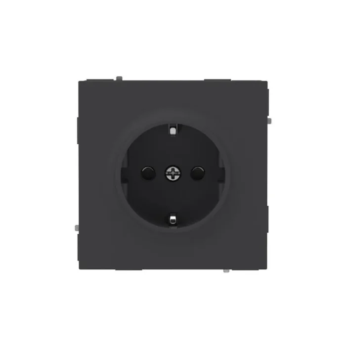 Розетка силовая KANT 2P+E защ. шторки черн. уголь DKC 7012003
