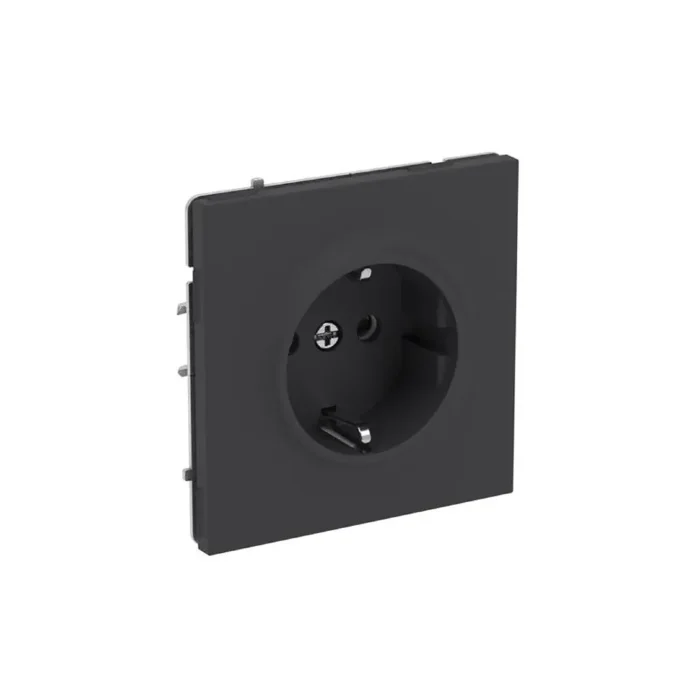 Розетка силовая KANT 2P+E защ. шторки черн. уголь DKC 7012003