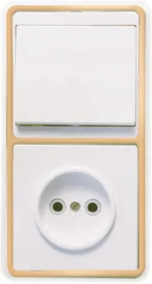 Блок БКВР-037 Бэлла (1-кл. выкл. + розетка) зол. Кунцево 5816