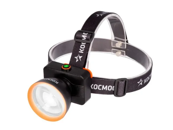Фонарь налобный аккум. 15Вт Laser LED/ 3000мА.ч ABS пластик линза Френеля КОСМОС (KOC533Lit)