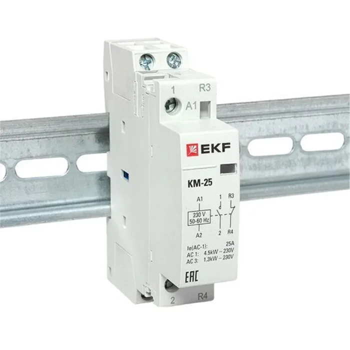 Контактор модульный КМ 25А NО+NC (1 мод.) EKF km-1-25-11