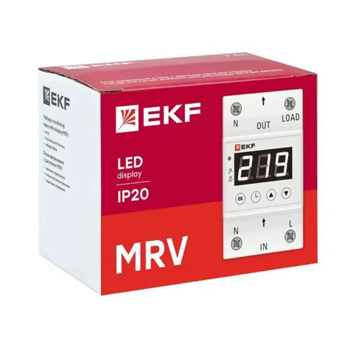 Реле напряжения с дисплеем MRV 40А PROxima EKF MRV-40A