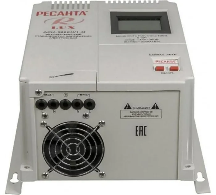 Стабилизатор напряжения АСН-5000 Н/1-Ц Lux 1ф 5кВт настен. IP20 Ресанта 63/6/16