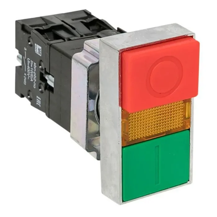 Кнопка LAY5-BW8465 "I-O" прямоугольная 230В NO+NC PROxima EKF pbn-bw8465