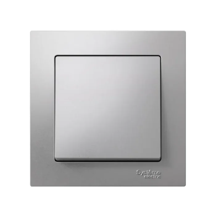 Выключатель 1-кл. СП AtlasDesign 10А IP20 (сх. 1) 10AX в сборе алюм. SE ATN000312