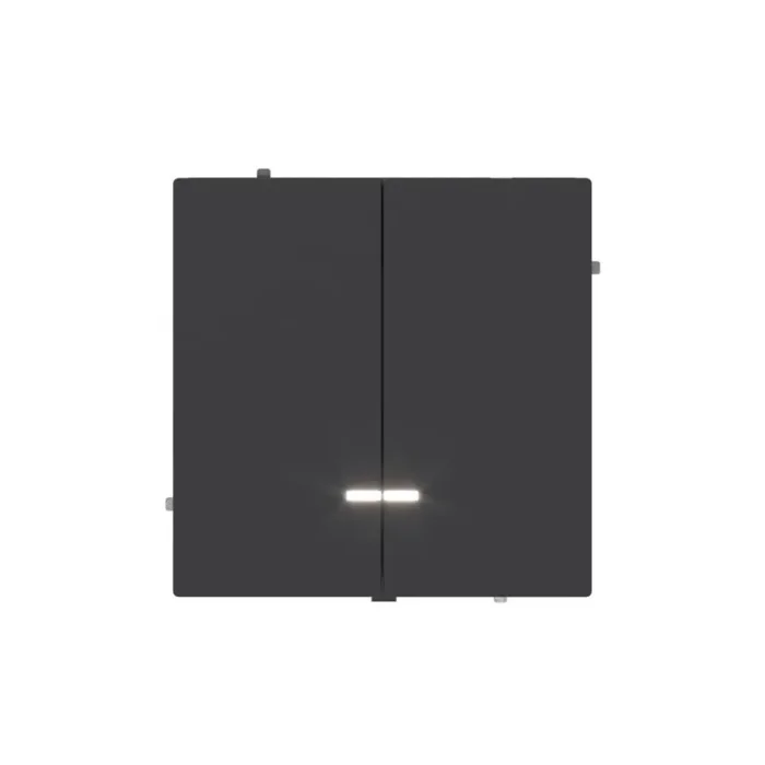 Выключатель 2-кл. KANT с подсветкой черн. уголь DKC 7012134