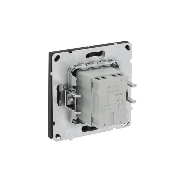 Выключатель 2-кл. KANT с подсветкой черн. уголь DKC 7012134