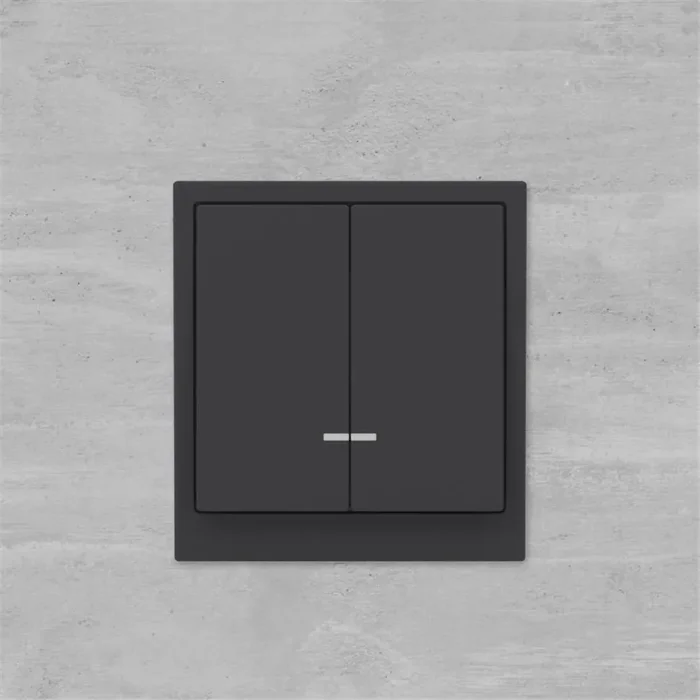 Выключатель 2-кл. KANT с подсветкой черн. уголь DKC 7012134