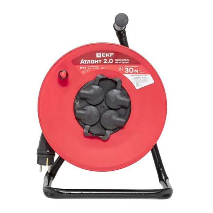 Удлинитель на катушке 4х30м с заземл. 16А IP44 Атлант 2.0 3.5кВт КГ 3х1.5 PROxima EKF UKA02-16-315R-4-30-IP44