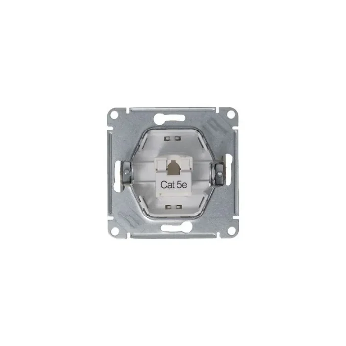 Розетка компьютерная 1-м Glossa RJ45 кат.5E механизм платина SE GSL001281K