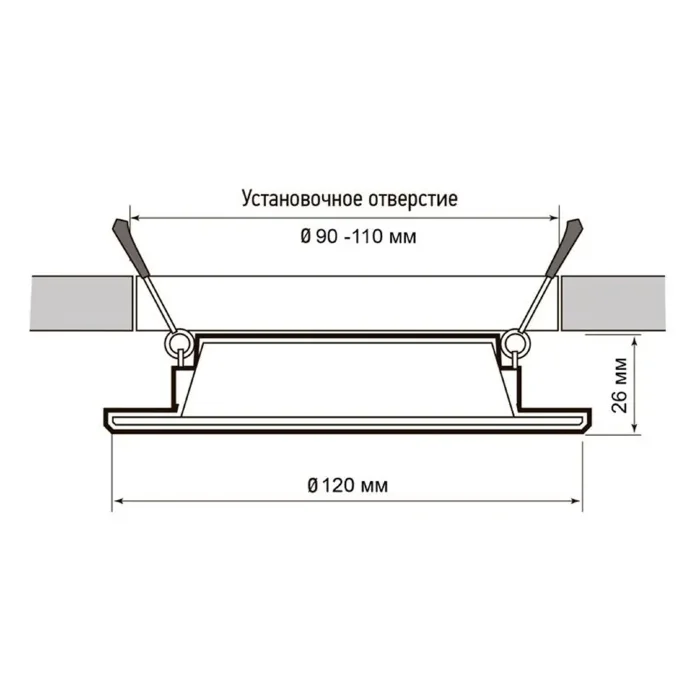 Светильник светодиодный PLED DL7 10Вт 6500К IP54 850лм WH встраив. бел. Pro JazzWay 5069046