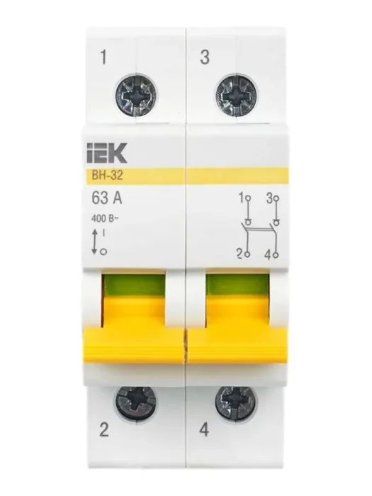 Выключатель нагрузки (мини-рубильник) 2п 63А ВН-32 KARAT IEK MNV10-2-063