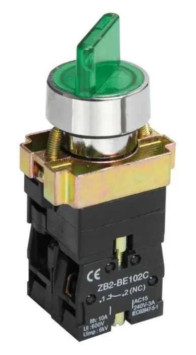 Переключатель LAY5-BK2365 на 2 полож. 1НО+1НЗ зел. KARAT IEK BSW90-BK-2-K06