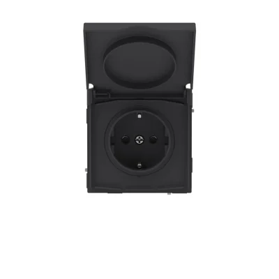 Розетка силовая KANT IP44 2P+E защ. шторки с крышкой черн. уголь DKC 7012013