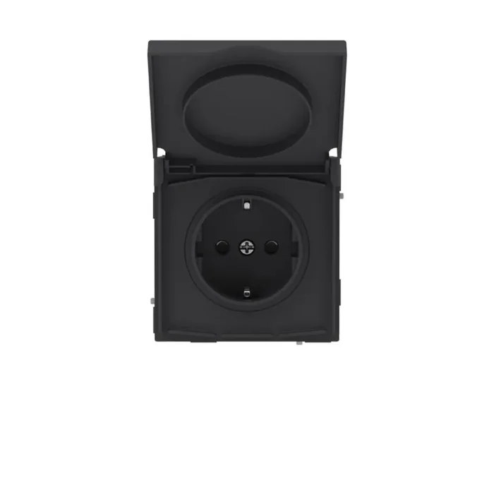 Розетка силовая KANT IP44 2P+E защ. шторки с крышкой черн. уголь DKC 7012013