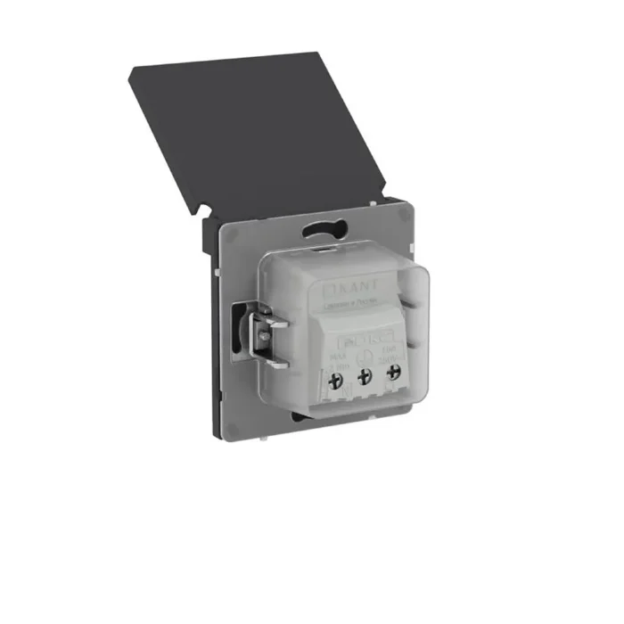 Розетка силовая KANT IP44 2P+E защ. шторки с крышкой черн. уголь DKC 7012013
