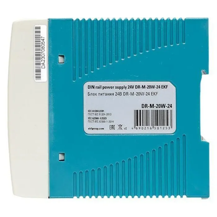 Блок питания на DIN-рейку 20Вт Uвх ~ 220В AC m Uвых - 24В DC постоянного тока EKF DR-M-20W-24