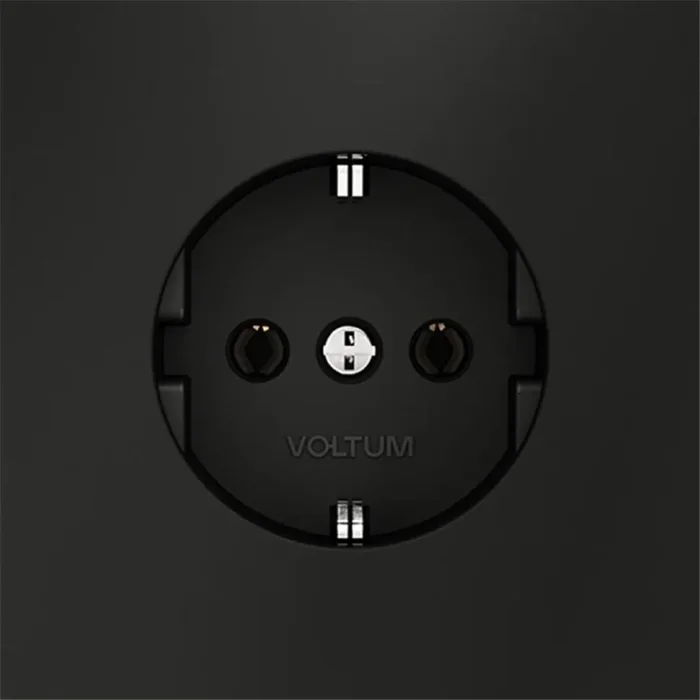 Розетка 1-м СП S70 16А с заземл. механизм черн. матов. Voltum VLS040108
