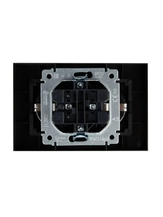 Розетка 2-м СП BRITE РСш12-3-БрТБ 16А в сборе с заземл. защ. шторки бронза IEK BR-R24-16-K45-F