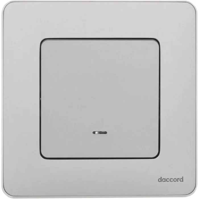 Выключатель 1-кл. Inspiria 10А IP20 250В 10AX с подсветкой/индикацией механизм алюм. IEK 673612