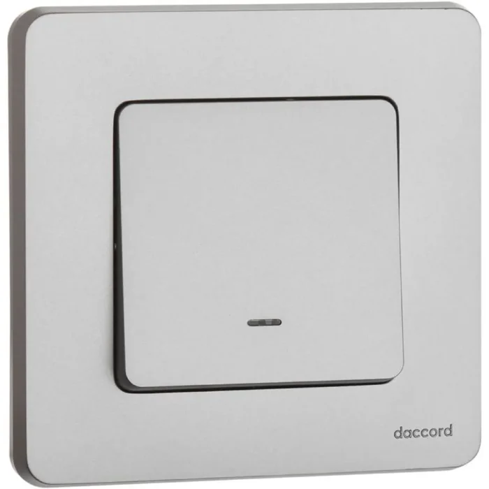 Выключатель 1-кл. Inspiria 10А IP20 250В 10AX с подсветкой/индикацией механизм алюм. IEK 673612