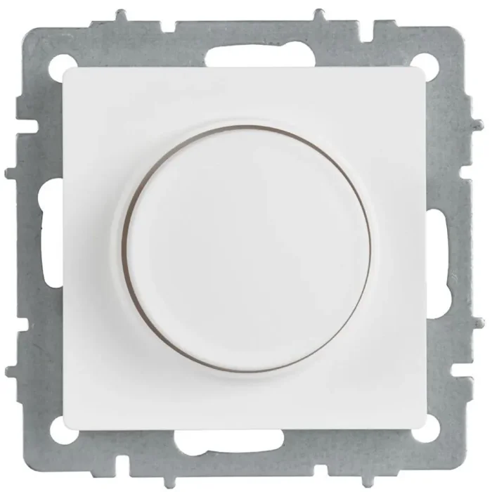 Светорегулятор поворотно-нажимной СП BRITE СС10-1-0-БрАБ 600Вт механизм арктич. бел. IEK BR-D20-0600-K91