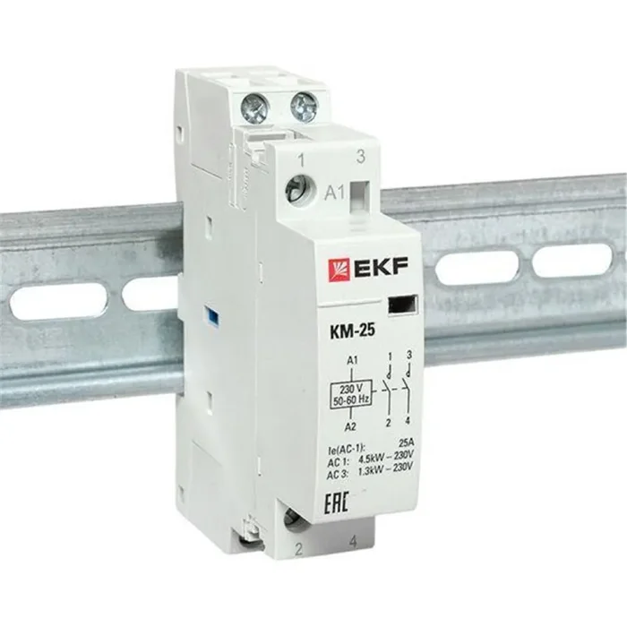 Контактор модульный КМ 25А 2NО (1 мод.) EKF km-1-25-20