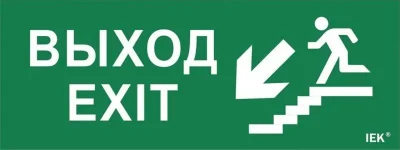 Этикетка самоклеящаяся &amp;quot;Выход/лестница вниз/фигура&amp;quot; ДПА IP20/54 IEK LPC10-1-24-09-VLVNF