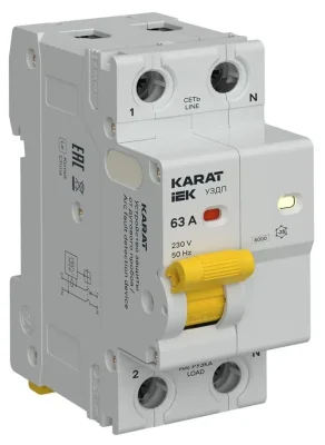 Устройство защиты от дугового пробоя (УЗДП) 1P+N 63А KARAT IEK KA-DP10-1-063