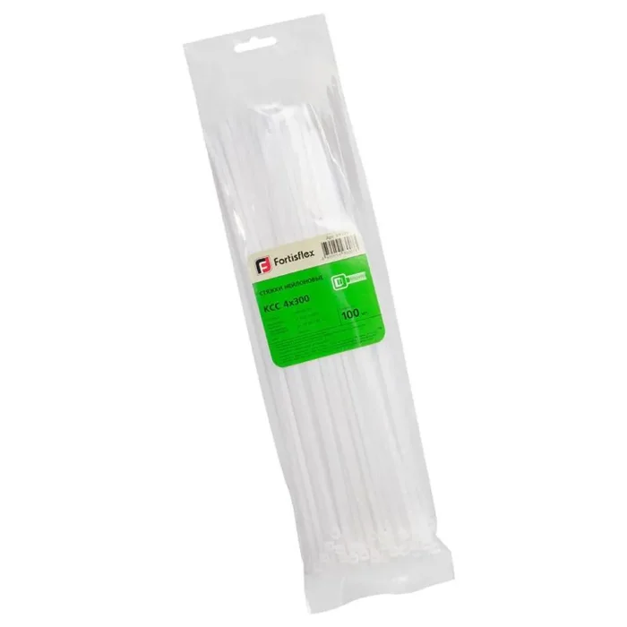 Хомут кабельный КСС 4х300 нейл. бел. (уп.100шт) Fortisflex 49399