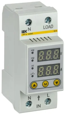 Реле напряжения и тока РНТ-д 1ф 36мм 63А KARAT IEK IVC21-1-63