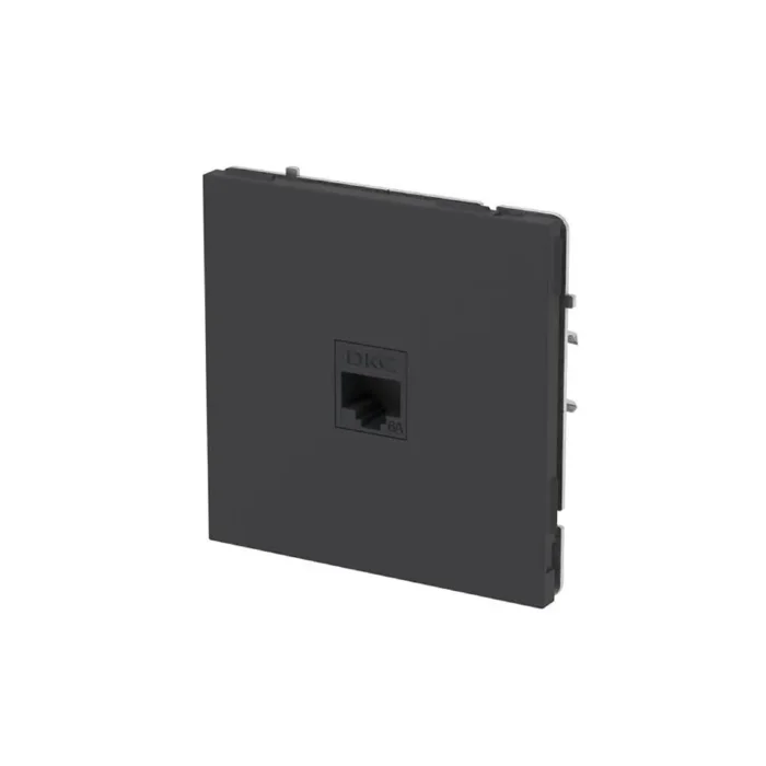 Розетка компьютерная 1-м KANT RJ45 кат.6A без шторки черн. уголь DKC 7012673