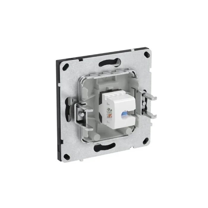 Розетка компьютерная 1-м KANT RJ45 кат.6A без шторки черн. уголь DKC 7012673