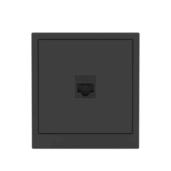 Розетка компьютерная 1-м KANT RJ45 кат.6A без шторки черн. уголь DKC 7012673
