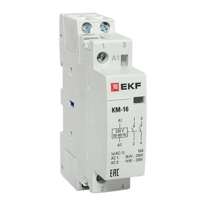 Контактор модульный КМ 16А 2NО (1 мод.) EKF km-1-16-20
