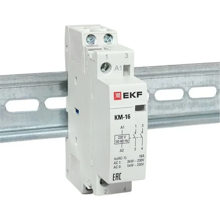 Контактор модульный КМ 16А 2NО (1 мод.) EKF km-1-16-20