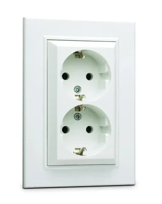 Розетка 2-я с/з СП Karea 16А IP20 бел. Makel 56001082