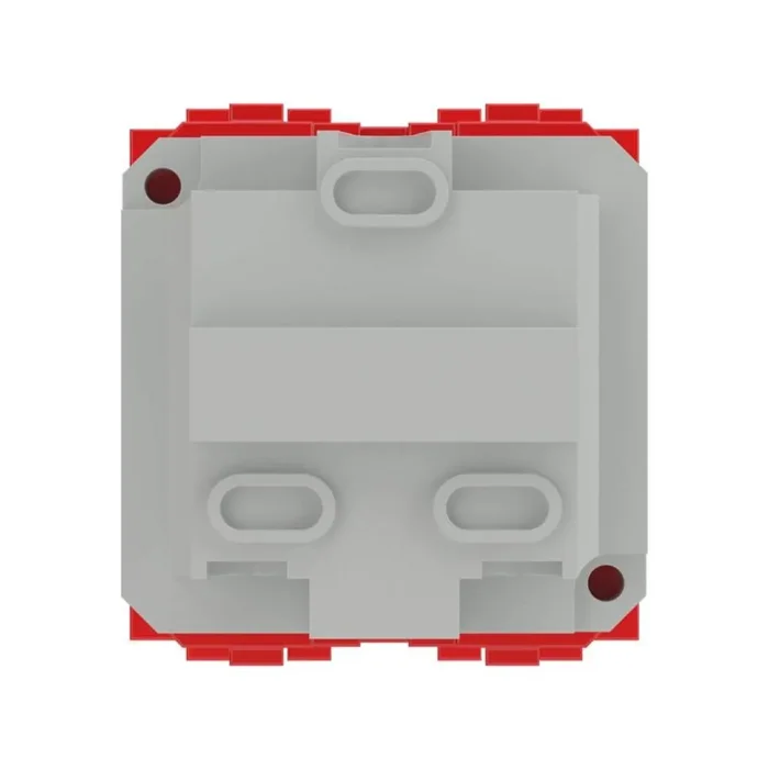 Розетка 1-м СП 2мод. Brava 16А IP20 с заземл. защ. шторки красн. DKC 76482R