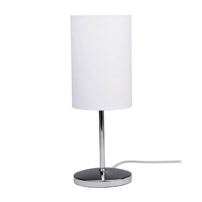 Светильник настольный JH3-01-wh E14 IP20 110х110х310мм метал.; ткань; PVC-пластик бел. JazzWay 5062344