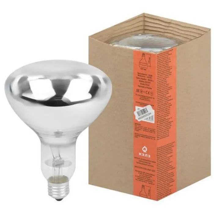 Излучатель тепловой (лампа инфракрасная) ИКЗ 220-250 R127 250Вт E27 IP20 КЭЛЗ Б0042991