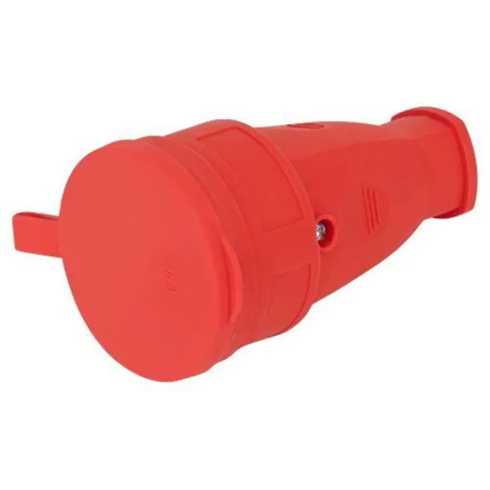 Розетка RX10-R-IP44 16А IP44 прямая с заземл. каучук красн. ЭРА Б0055419