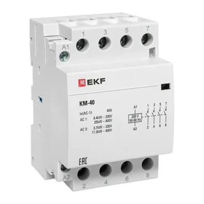 Контактор модульный КМ 40А 4NО (3 мод.) EKF km-3-40-40