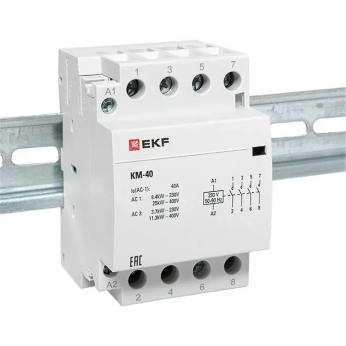 Контактор модульный КМ 40А 4NО (3 мод.) EKF km-3-40-40