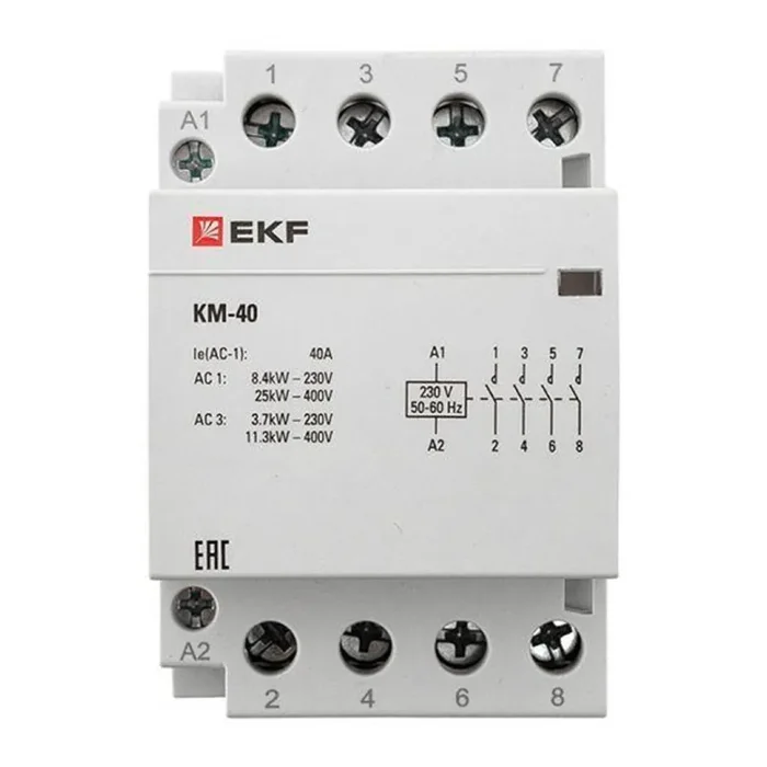 Контактор модульный КМ 40А 4NО (3 мод.) EKF km-3-40-40