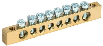 Шина PEN &quot;земля-ноль&quot; 6х9мм 8/2 (8групп/крепеж по краям) IEK YNN11-08-100