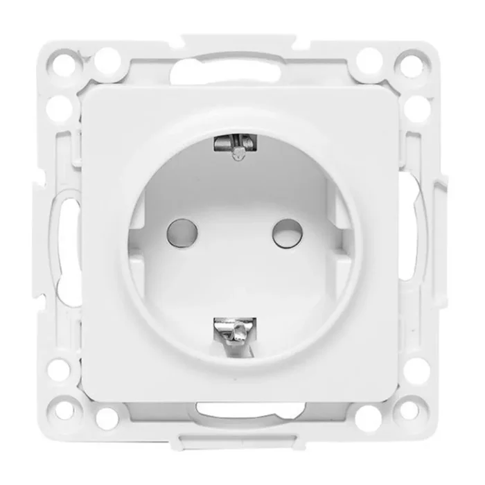 Розетка 1-м СП Стокгольм 16А с заземл. защ. шторки винтов. клеммы механизм бел. PROxima EKF EYR16-028-20